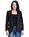 LookbookStore Women’s Plus Size Black Draped Business Casual Zip Blazer Jacket