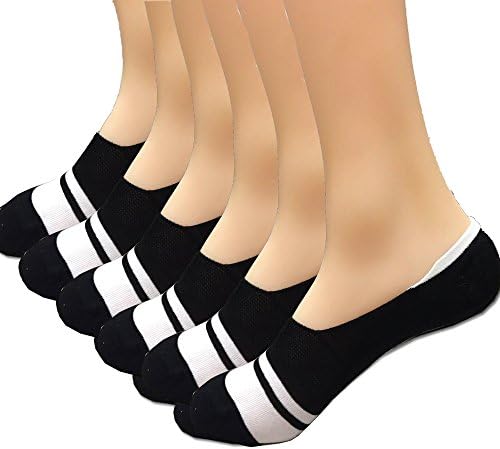 Kogiri No Show Loafer Socks Men's Invisible Boat Shoe Liners with CoolPlus Non-Slip Grip Black 4 Pack