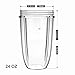 Replacement Mug Tall Cup for Nutri Bullet Blender Juicer Mixer Part Accessory (Clear) (24OZ)