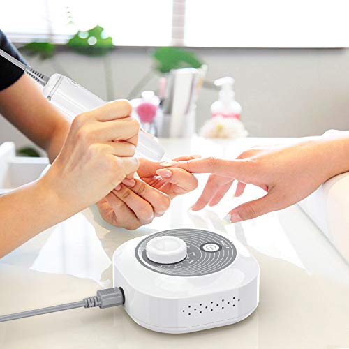 AUCEE Electric Nail Drill, Professional 30000 RPM Nail File Machine Low Noise Low Heat Low Vibration Manicure Pedicure Drill for Acrylic Nails, Gel Nail, Glazing Nail Drill, Nail Art Polisher Sets