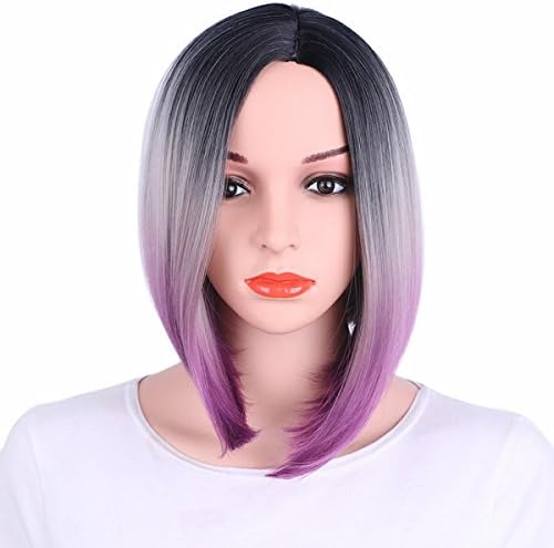 Sisha Women Short Centre Parting Bobo Wig Ombre Full Machine Made Lace Front Wigs Party Cosplay Wig Hair