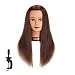 Traininghead 20-22" Female 100% Human Hair Mannequin Head Hair Styling Training Head Cosmetology Manikin Head Doll Head for Hairdresser with Free Clamp (brown) primary