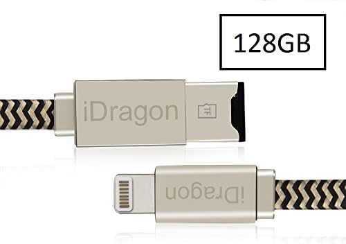 128GB iPhone Flash Drive and USB Cable, iPad Memory Stick, iOS External Storage Expansion for iOS Android PC Laptops