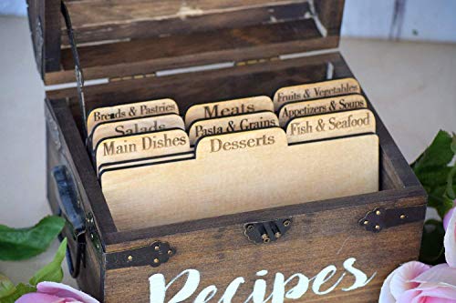 Recipe Cards - Wooden Recipe Cards - Recipe Card Dividers - Wood Recipe Cards - Recipe Box Dividers - Recipe Dividers - Rustic Kitchen