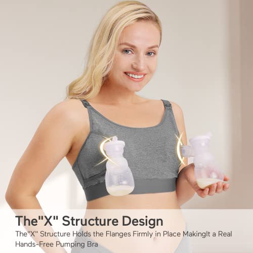 Hands Free Pumping Bra, Momcozy Adjustable BreastPumps Holding and
