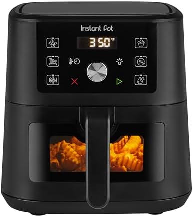 Instant Pot 4QT VORTEX 6-in-1 Mini Air Fryer, Air fry, Bake, Roast, Broil, Dehydrate or Reheat, Black, 4 Quarts