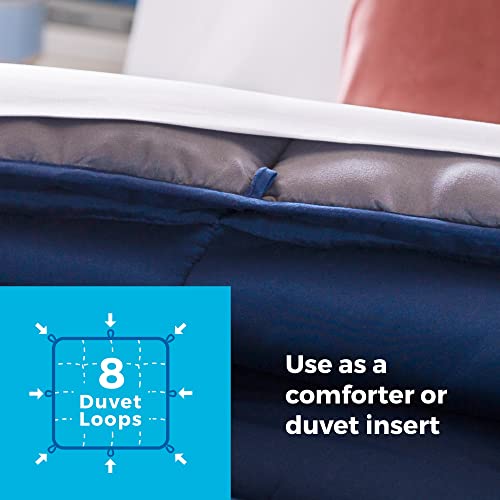 Linenspa Comforter Duvet Insert Twin XL Navy/Graphite Down Alternative