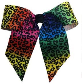 Rainbow Cheetah Hair Bow