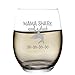Baby Mama Shark Etched Wine Glass - Stemless Novelty Wine Glass for Women with Sayings - Funny Shark Gifts & Cup Accessories for Mom Mother Friends