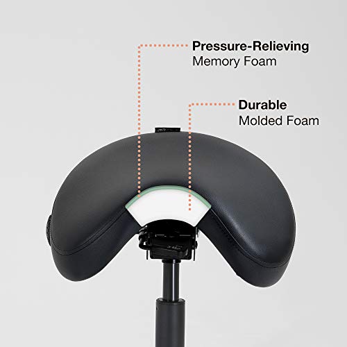 DR.LOMILOMI Premium Multifunctional Ergonomic Saddle Hygienic Clinic Spa Massage Rolling Swivel Stool Chair 507 (Standard, Black)