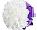 StillCool Wedding Bouquets Crystal Pearl Silk Roses Bridal Bridesmaid Wedding Hand Bouquet Artificial Fake Flowers (18cm*24cm, Purple)