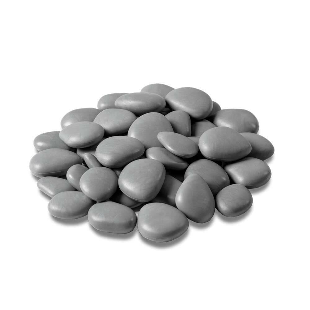 Kalapanta - Recycled Plastic Decorative pebbles for Pots, Painting, Aquariums, House, Garden (Size S, Ø 2-5 cm, about 75 pieces, Grey)
