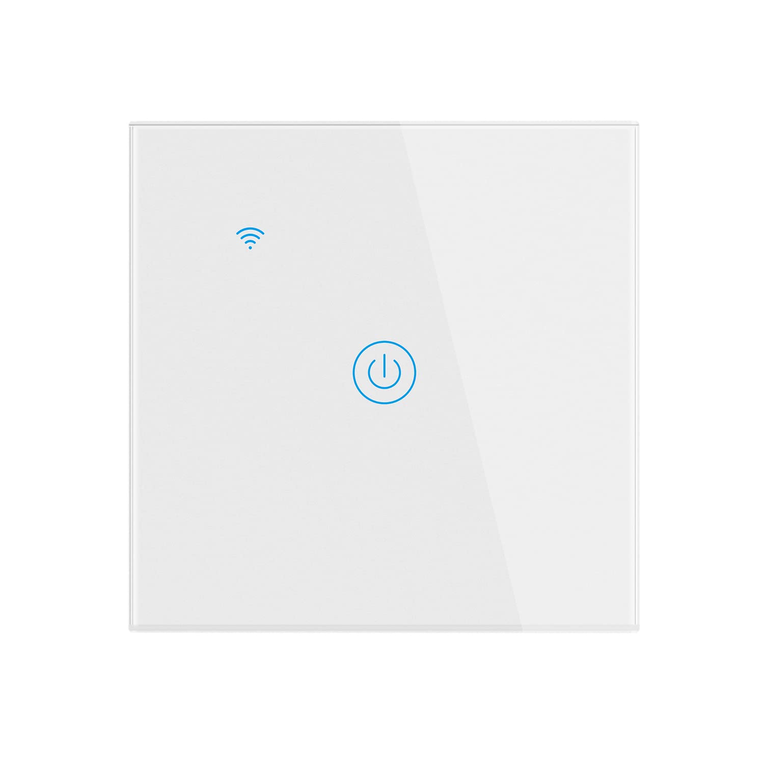 Lancoon Smart Light Switch, WIFI Touch Wall Remote Control Light Switch for Home Office, Tempered Glass Panel with LED Backlight, Neutral Wire Required (White, 1 Gang)