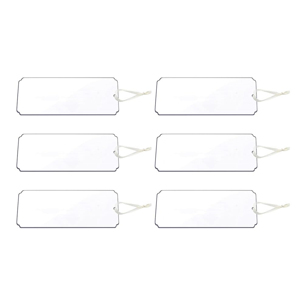 6PCS Clear Reserved Signs: Clear Blank Acrylic Hanging Sign Wedding Chairs Tag Hanging Reserved Signs with Ribbons for Weddings Special Events