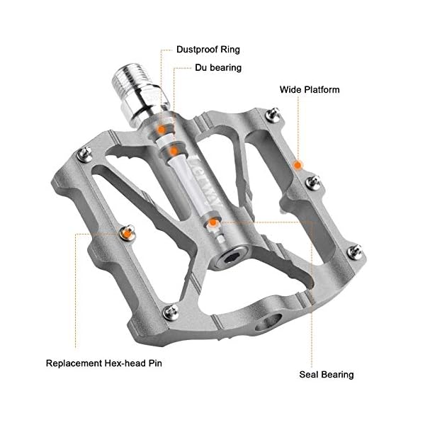 €29.99 LERWAY Pedali per Bicicletta, MTB Pedali Flat Leggeri Pedali Bici  Corsa Antiscivolo Ibridi per Mountain Bike,Bici da Strada per 9/16\