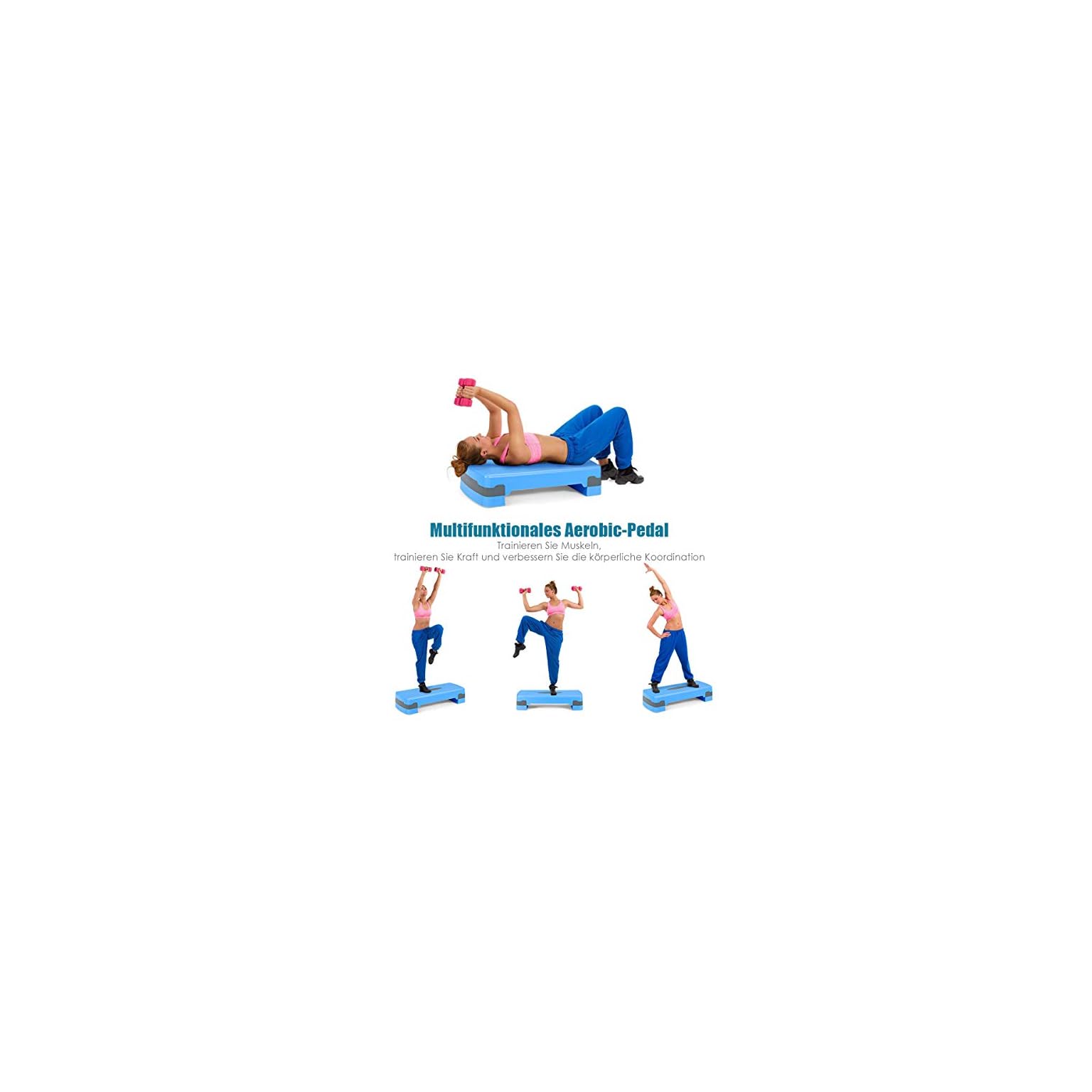 GOPLUS Aerobic Stepper, Höhenverstellbares Steppbrett ...