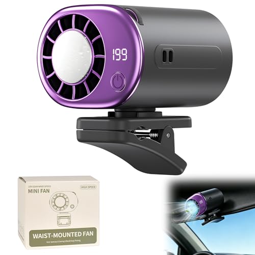 Car Clip on Air Conditioner Fan, Car Fans That Blow Cold Air, Rechargeable Mini Clip Fan with LED Display, 199-Speed Touch Control & 360° Rotation, Cars Cooling Fan for Home Office Stroller Camping