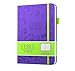 A5 Bullet Dotted Journal Notebook by STM | Thick Bleedproof 160gsm Paper, 150 Pages | Lay Flat Vegan Leather Hardcover | 2 Bookmarks, Printed Page numbers | Black Pen | 5.75 x 8.5 in | Purple