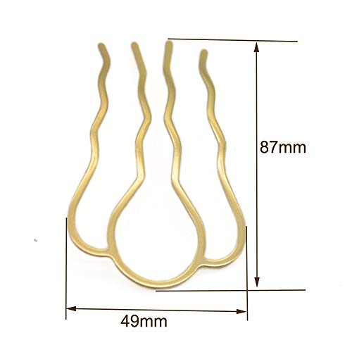 Fujiyuan 5 Pcs 87mm Hair Fork Clip Stick Hair Pin Hair Bun Plug Holder for Women Girl Accessories Gold