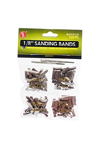 SE RA91812S 1/8" Sanding Bands with 2 Mandrels and 4 Grits (102 PC.) - Thumbnail 4