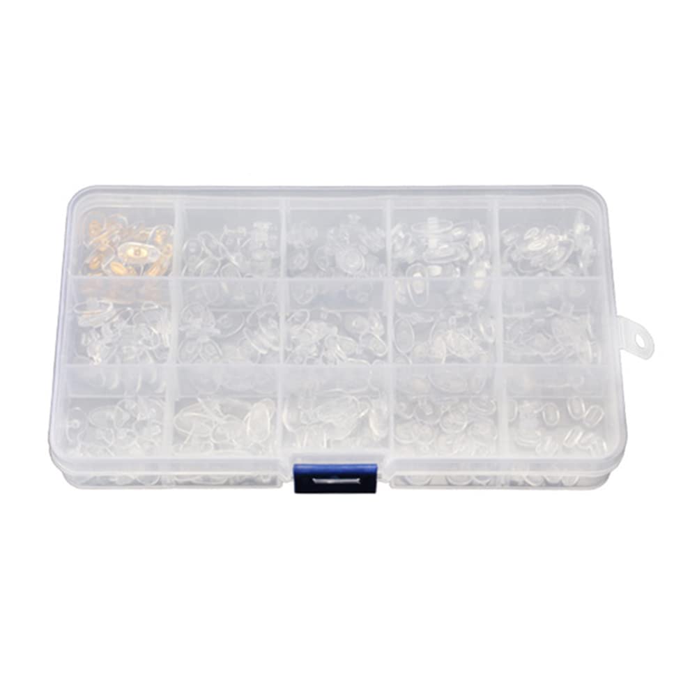 CENPEK Eyeglass Nose Pads Sunglasses Ultra-Soft PVC Nosepads,15 Style 150 Pairs Glasses Nose Pad with Storage Case