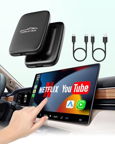 2025 Upgraded Wireless CarPlay Adapter, 5-in-1 Apple CarPlay Wireless and Android Auto Wireless Adapter Support Netflix/YouTube/Mirroring/TF Card, Magic Ai Box for Cars from 2016 & iPhone iOS10+