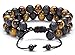 Hamoery 8mm Lava Rock Bead Anxiety Bracelet For Men Women Double Braided Rope Essential Oil Diffuser Bracelet(Lava Tiger Eye)