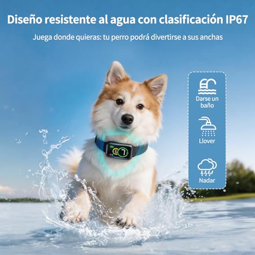 JESWO Collar Antiladridos Perro, Collar de Entrenamiento con Pantalla y 7 Sensibilidades Ajustables, Modos Pitido y Vibración No Intrusivos, IP67 Impermeable y Recargable