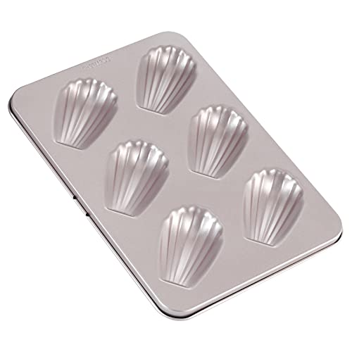 CHEFMADE Madeleine Mold Cake Pan, 6Cavity NonStick Oval Shell