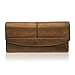 LETEULO Womens Leather Wallets Handmade Ladies Clutch Wallet Organizer Card Holder (882 Brown)