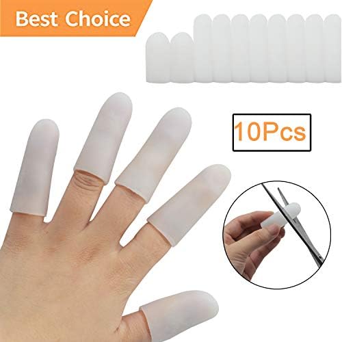 Gel Finger Cots, Finger Protector Support(10PCS) *New Material* Finger Sleeves Great for Trigger Finger, Hand Eczema, Finger Cracking, Finger Arthritis.
