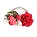 DDazzling Flower Baby and Newborn Girls Headband Floral Crown Photo Props (Red)