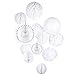 White Party Decoration Kit Hanging Tissue Pom Poms Flowers White Paper Fans Lanterns Honeycomb Balls for Wedding Engagement Birthday Baby Bridal Shower Party Decoration Easy Joy