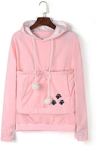 Jomago Womens Pet Carrier Sweater Cat Dog Pouch Hoodies Animal Holder Long Sleeve Hood Sweatshirt