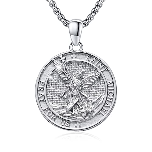 DOTBJ Saint Michael Necklace 925 Sterling Silver