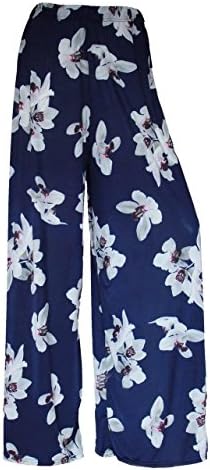 AK Apparel Womens Ladies Abstract Floral Italian Palazzo Trouser Wide Leg Bottom Flared Baggy Pants UK Plus Size 8-26