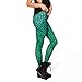 Ensasa Women's Mermaid Digital Print Green Dragon Fish Scales Leggings (Small, Green)