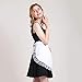 Aspire Women Waist Apron, Lace Cotton Half Apron with Two Pockets, Maid Costume