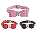 BINGPET BA2041 Diamond Bow Tie Crystal Rhinestone Pet Collar Designer Girl Boy Dog Collars-Pink