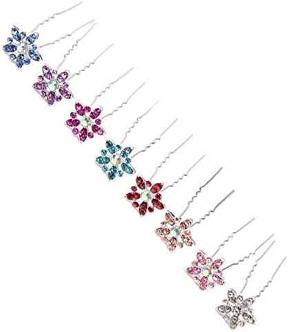 dolly2u 8PCS Beautiful Rhinestone Flower Hair Decoration Hair Pin Clip For Ladies, Rando