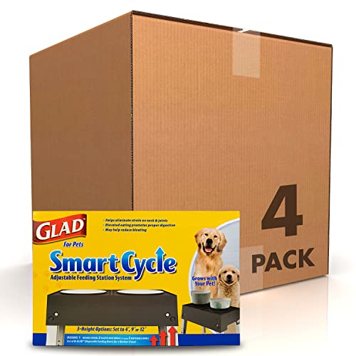 Glad for Pets Smart Cycle Adjustable Feeding Station System Elevated