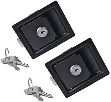 Sairis Carbon Steel Tool Box Paddle Latch with Handle Tool Box Lock Portable Paddle Latch Lightweight Vehicle Accessories(Black)