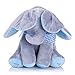 Abestest Plush Toy peek-a-Boo Elephant, Hide-and-Seek Game Baby Animated Plush Elephant Doll Present (Blue)