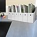 Evelots Magazine File Holder - Set of 12 White - Office Desk Organizer - Sturdy Cardboard - New Upgraded Double Front Panel for More Stability - Full 4 Inch Wide - Easy Assemble