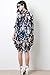 Mixmax Vintage Women Floral Print Long Loose Kimono Cardigan Blouses Beach Cover up (M, Navy Blue)