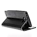 LEEGU Motorola Droid Turbo Ballistic Nylon Case, Flip Wallet Leather Case Soft Cover with Stand Card Holder for Motorola Droid Turbo (Only Fit Ballistic Nylon) XT1225 Black