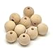 PEPPERLONELY Brand 100PC Natural Color Round Wood Spacer Beads 16mm( 5/8 Inch)