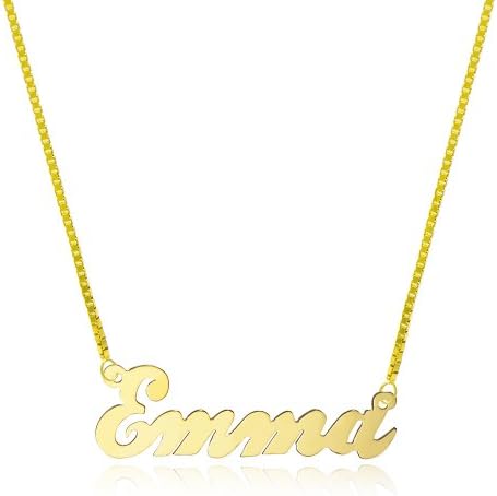 14K Yellow Gold Personalized Name Necklace - Style 2 - Custom Made Any Name
