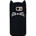 Galaxy S7 Case, MC Fashion Cute 3D Black MEOW Party Cat Kitty Whiskers, Shockproof and Protective Soft Silicone Case for Samsung Galaxy S7 (Cat/Black)