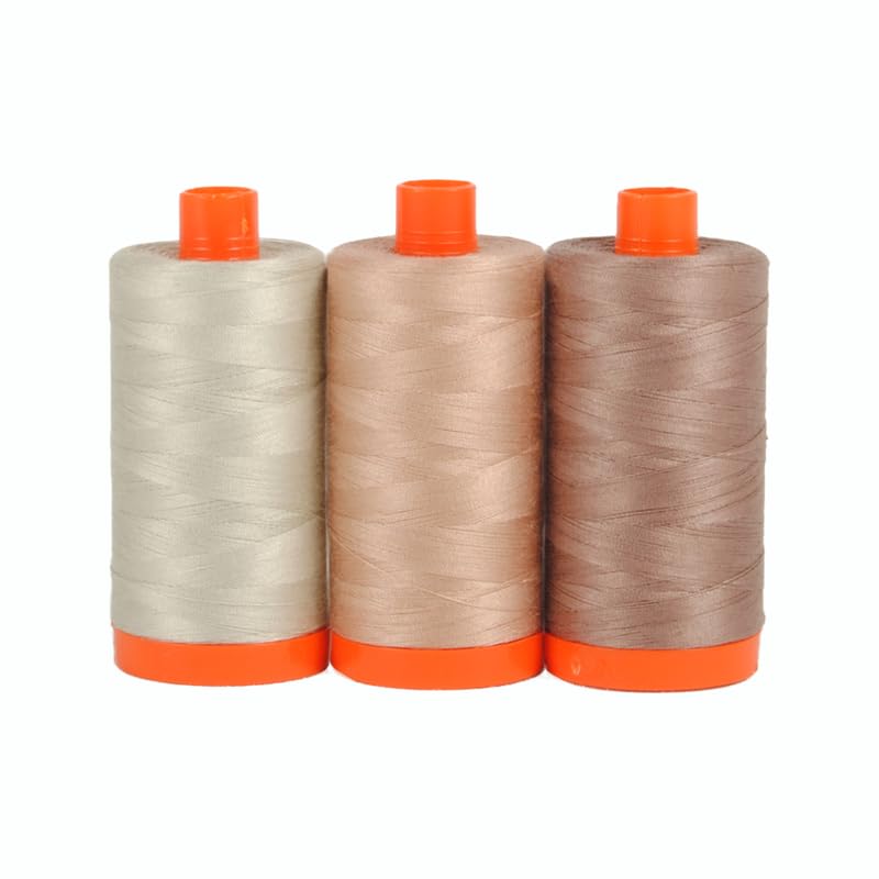 Aurifil Thread 3 Large Spools 100% Cotton 50WT Thread Perfect for Embroidery, Crafting and Quilting (Verona - Mauve)
